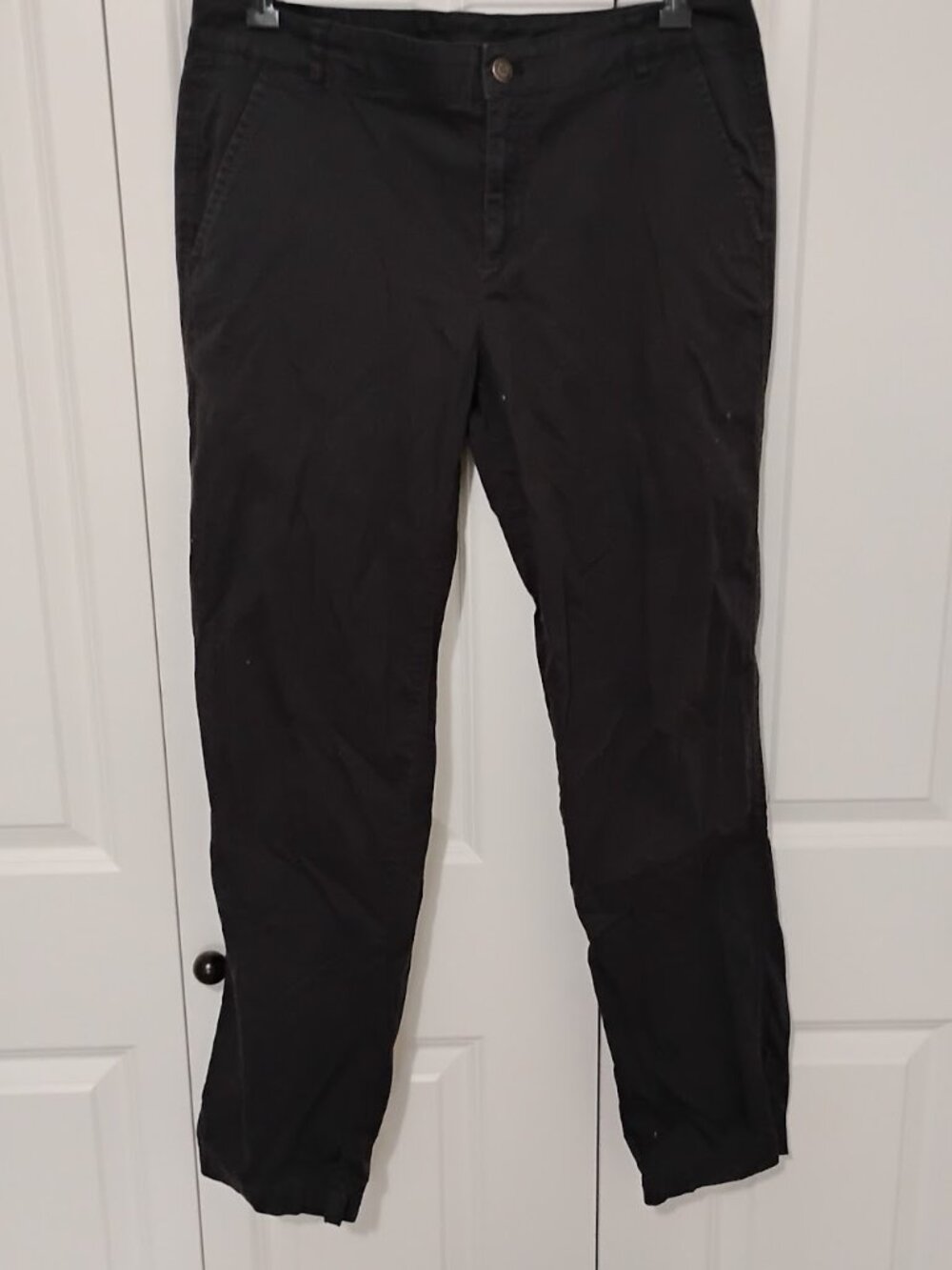 Pendleton Women's Black Dark Wash Flat Front Pockets Trouser Pants Size 10
